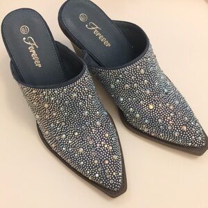 New Forever embellished mules Sz 6.5